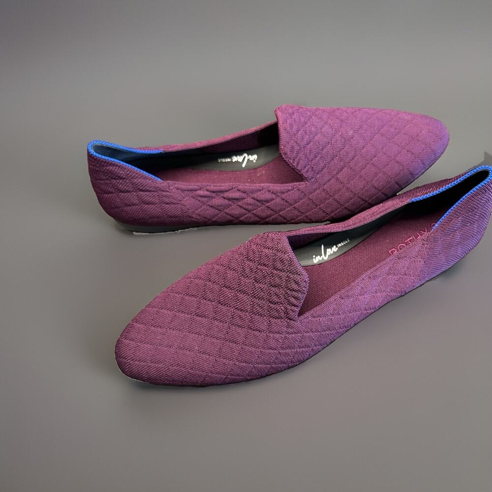New Rothy’s The Almond Loafer Quilted Plum Women’s Size 13